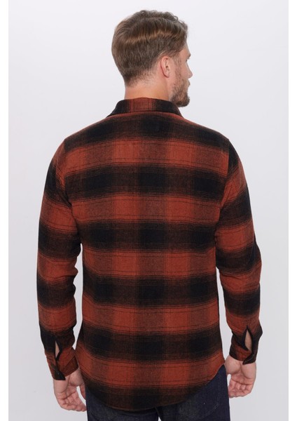 Erkek Slim Fit Dar Kesim Oduncu Kareli Kışlık Gömlek indirimleri