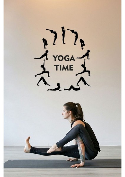 Ahşap Dekoratif Duvar Yazısı Pilates Fitness - Yoga Time modelleri