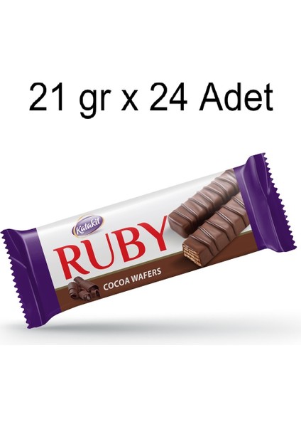 Yeşillik Market Ruby Çikolata Bisküvit 21 gr x 24 Adet Kakaolu Bisküvi