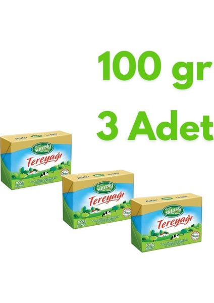 Yeşillik Market Tereyağı 100GR x 3 Adet Ekonomik Paketi Kahvaltılık Yemek Taze Sütten Üretilmiş Tereyağ