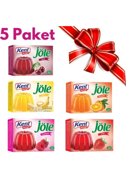 Yeşillik Market Jelly Ekonomi Paketi - 5 Farklı Lezzeti Kirazlı, Portakal ,çilekli ,karadutlu ,muzlu (5 Adet) Jöle Tatlı