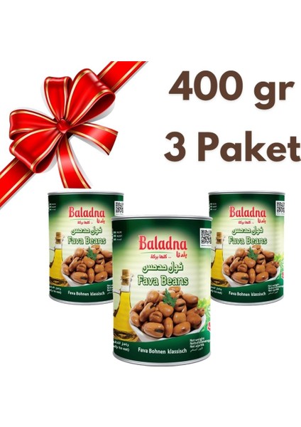 Yeşillik Market Baladna Haşlanmış Kuru Bakla  400GR  3 Adet Kabuklu Bakla Ekonomik Paket