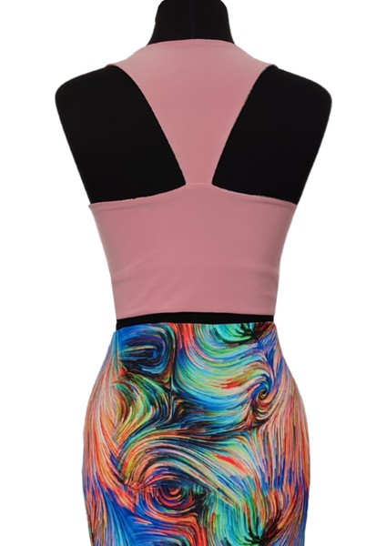 Omuz Dekolteli Crop Pudra modelleri