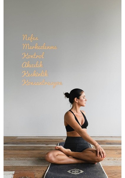 Ahşap Dekoratif Duvar Yazısı Pilates Fitness - Pilates Prensipleri indirimleri