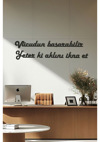 Ahşap Dekoratif Duvar Yazısı Diyetisyen - Vücudun Başarabilir Yeter Ki Aklını Ikna Et