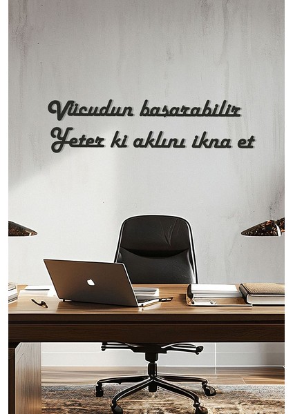 Ahşap Dekoratif Duvar Yazısı Diyetisyen - Vücudun Başarabilir Yeter Ki Aklını Ikna Et