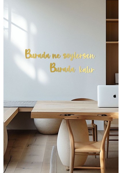 Ahşap Dekoratif Duvar Yazısı Psikolog - Burada Ne Söylersen Burada Kalır