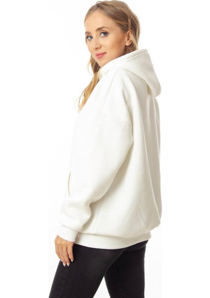 Kadın Kapüşonlu Rahat Kesim Kanguru Cepli Oversize Sweatshirt modelleri