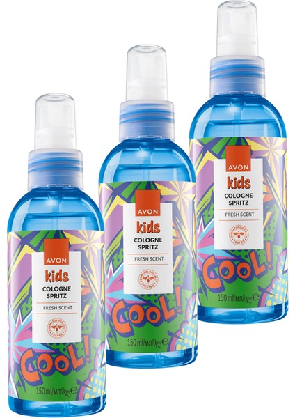 Kids Cool Çocuklar İçin Meyve Kokulu Parfüm Sprey Üçlü Set 150 ml