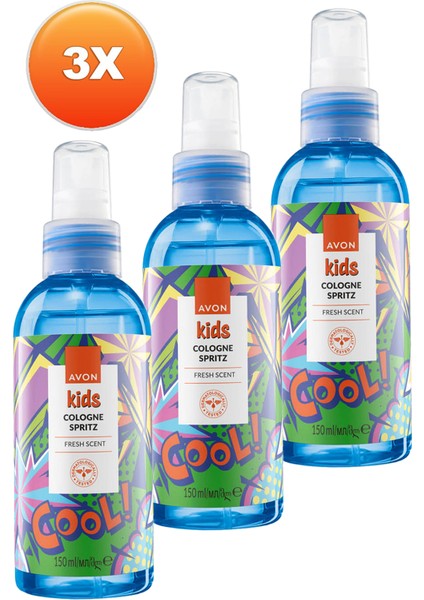 Kids Cool Çocuklar İçin Meyve Kokulu Parfüm Sprey Üçlü Set 150 ml