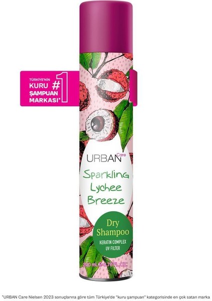 Urban Care Sparkling Lychee Breeze Hacimlendirici Kuru Şampuan - Vegan - Uv Korumalı - 200 ml