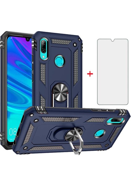 Huawei P Smart 2019 Kılıf Armor Tank Holder Hard Shockproof + Ekran Koruyucu