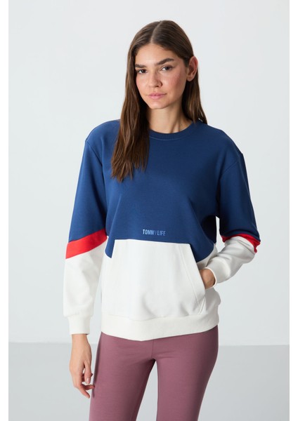 Parlament Kompakt Pamuklu Kalın Pürüzsüz Dokulu O Yaka Oversize Fit Kadın Sweatshirt - 97289