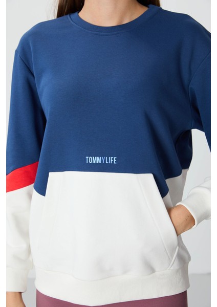 Parlament Kompakt Pamuklu Kalın Pürüzsüz Dokulu O Yaka Oversize Fit Kadın Sweatshirt - 97289