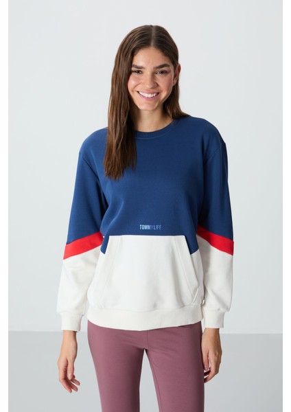 Parlament Kompakt Pamuklu Kalın Pürüzsüz Dokulu O Yaka Oversize Fit Kadın Sweatshirt - 97289
