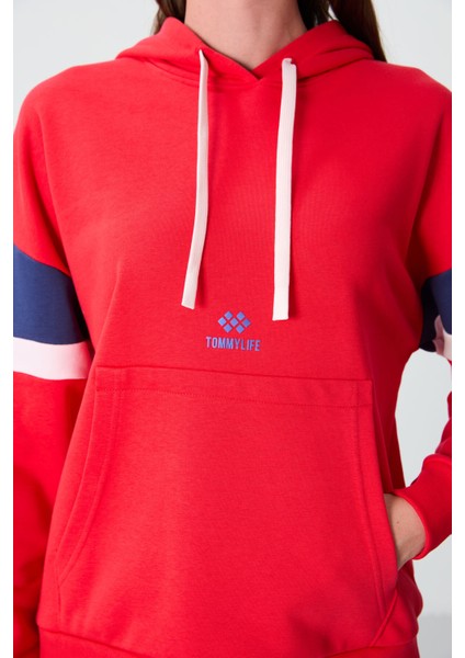 Fiesta Kompakt Pamuklu Kalın Pürüzsüz Dokulu Kapüşonlu Oversize Fit Kadın Sweatshirt - 97290 fiyatları