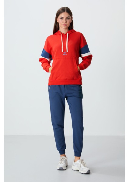 Fiesta Kompakt Pamuklu Kalın Pürüzsüz Dokulu Kapüşonlu Oversize Fit Kadın Sweatshirt - 97290 modelleri