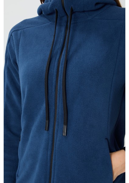 Parlament Kalın Yumuşak Dokulu Kapüşonlu Standart Fit Nakışlı Polar Kadın Sweatshirt -97287