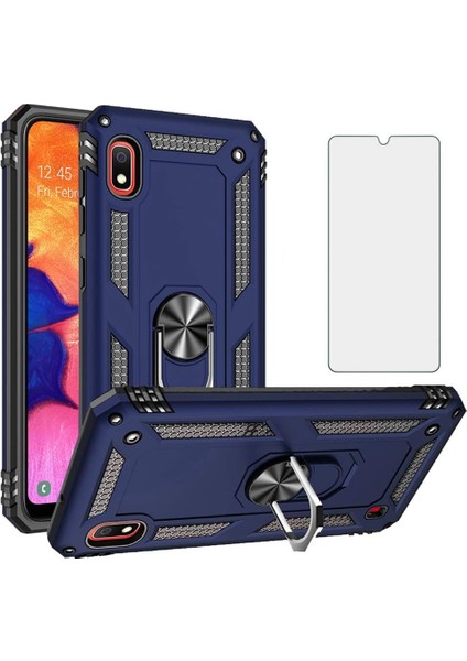 Samsung Galaxy A10 Kılıf Armor Tank Holder Hard Shockproof + Ekran Koruyucu