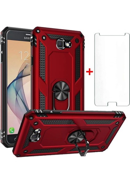 Samsung Galaxy J4 Plus Kılıf Armor Tank Holder Hard Shockproof + Ekran Koruyucu