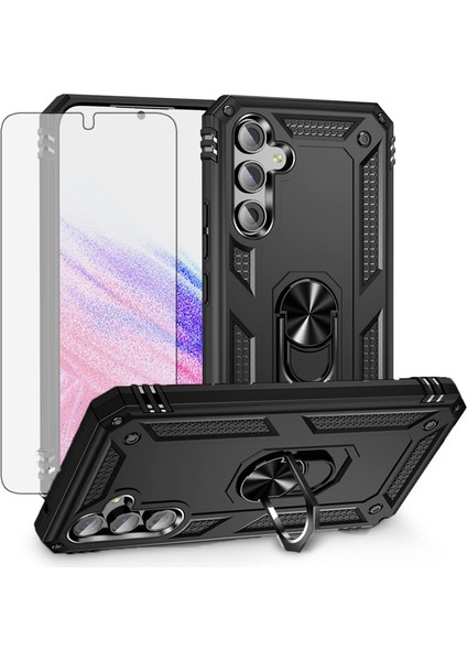 Samsung Galaxy A24 Kılıf Armor Tank Holder Hard Shockproof + Ekran Koruyucu