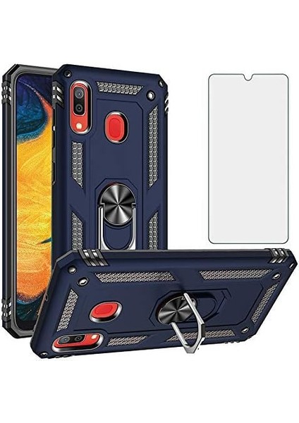 Samsung Galaxy A30 Kılıf Armor Tank Holder Hard Shockproof + Ekran Koruyucu