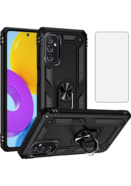 Samsung Galaxy M52 5g Kılıf Armor Tank Holder Hard Shockproof + Ekran Koruyucu