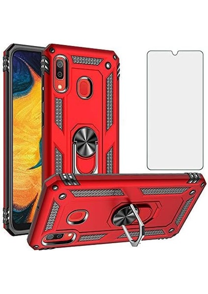 Samsung Galaxy A30 Kılıf Armor Tank Holder Hard Shockproof + Ekran Koruyucu