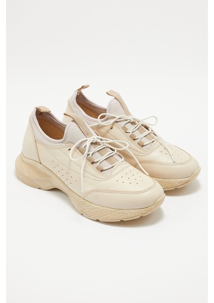 Kadın Airflow Deri Sneakers Bej 2216603Y