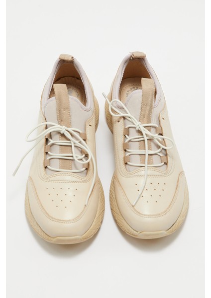 Kadın Airflow Deri Sneakers Bej 2216603Y