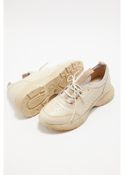 Kadın Airflow Deri Sneakers Bej 2216603Y