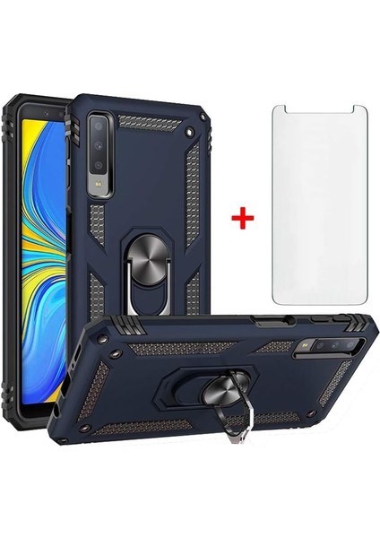 Samsung Galaxy A7 2018 Kılıf Armor Tank Holder Hard Shockproof + Ekran Koruyucu