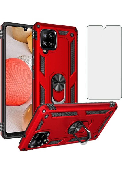 Samsung Galaxy M12 Kılıf Armor Tank Holder Hard Shockproof + Ekran Koruyucu