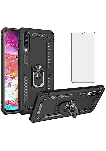 Samsung Galaxy A30S Kılıf Armor Tank Holder Hard Shockproof + Ekran Koruyucu