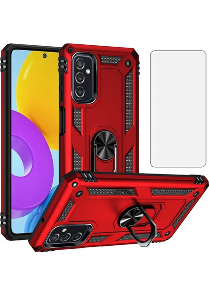 Samsung Galaxy M52 5g Kılıf Armor Tank Holder Hard Shockproof + Ekran Koruyucu