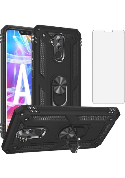 Huawei Mate 20 Lite Kılıf Armor Tank Holder Hard Shockproof + Ekran Koruyucu