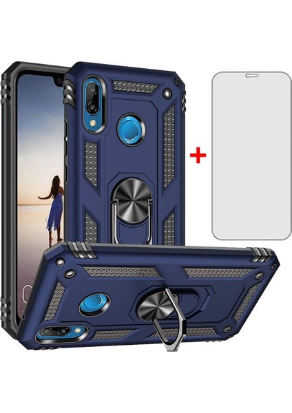 Huawei P20 Lite Kılıf Armor Tank Holder Hard Shockproof + Ekran Koruyucu