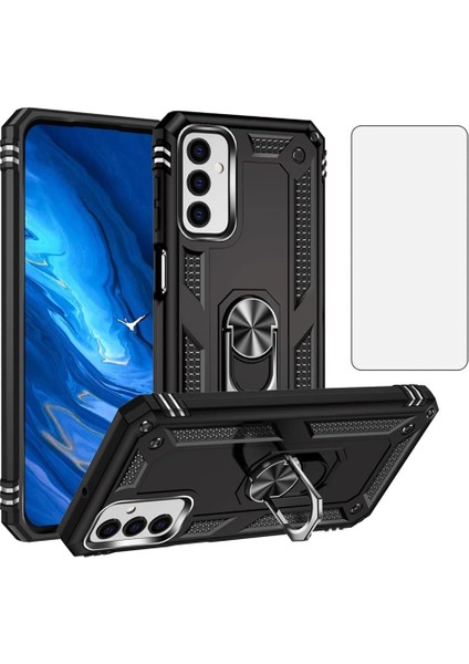 Samsung Galaxy M13 4g Kılıf Armor Tank Holder Hard Shockproof + Ekran Koruyucu