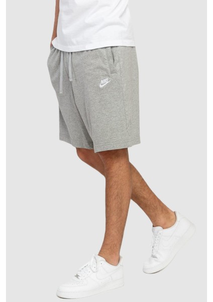 Sportswear Club Jersey Cotton Shorts Pamuklu Ince Yazlık Şort Gri Melanj modelleri