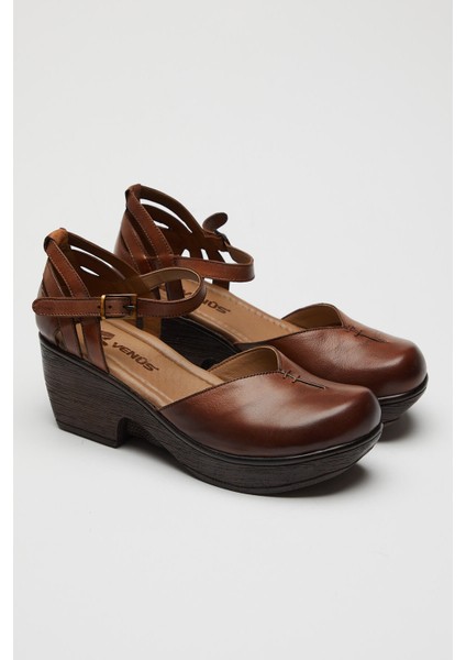 Kadın Apartman Topuk Deri Ayakkabı Taba 1912502 fiyatları