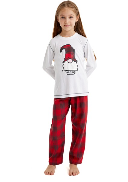 Kız Çocuk Pijama Takımı 51635 - Beyaz