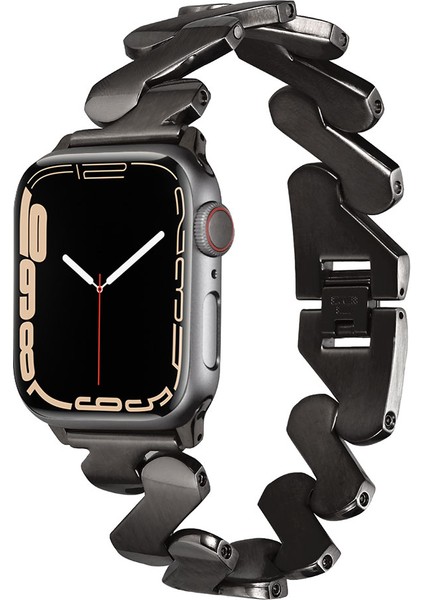 Apple Watch 38-40-41MM Uyumlu Metal Strap Luxury Zigzag Kayış-Kordon Kcr