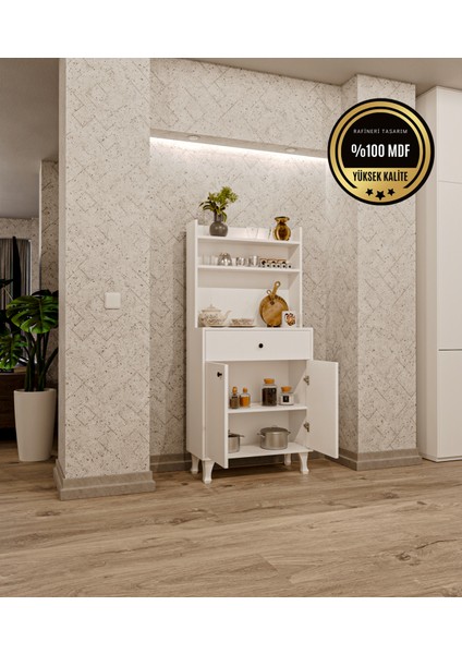 Whıte Çok Amaçlı Dolap Kahve Köşesi Mutfak Balkon Dolabı fiyatları
