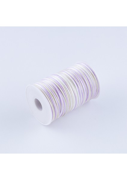 Lila-Beyaz Floş Ip (Sıçan Kuyruğu), 2 mm 5 Metre