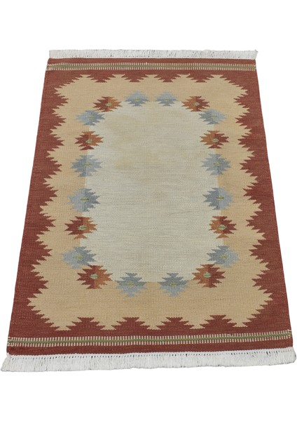 El Dokuma Modern Sevimli Benzersiz Pastel Yün Kilim 5180