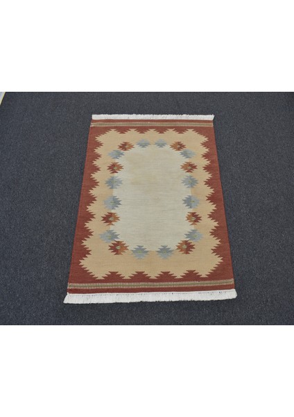 El Dokuma Modern Sevimli Benzersiz Pastel Yün Kilim 5180