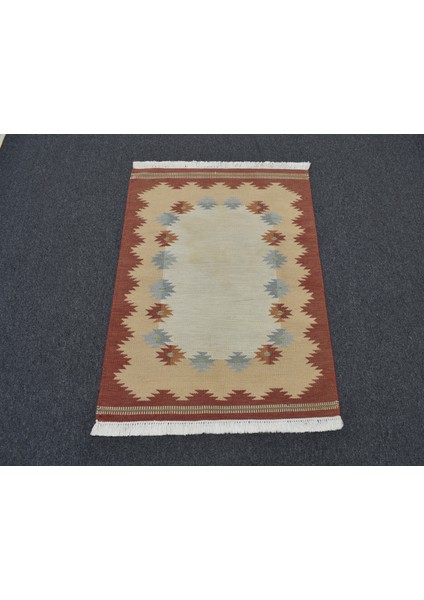 El Dokuma Modern Sevimli Benzersiz Pastel Yün Kilim 5180