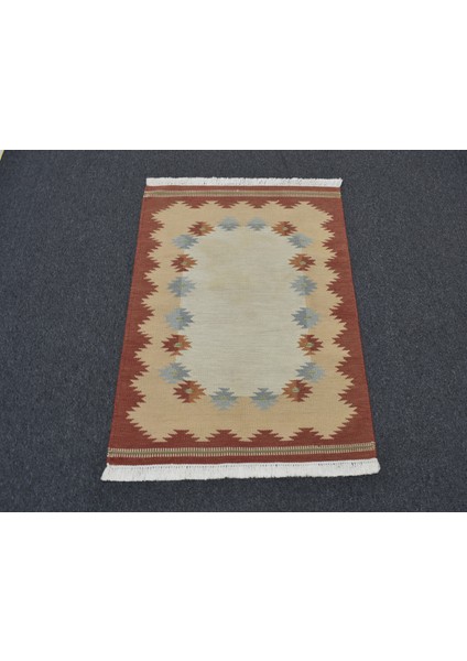 El Dokuma Modern Sevimli Benzersiz Pastel Yün Kilim 5180