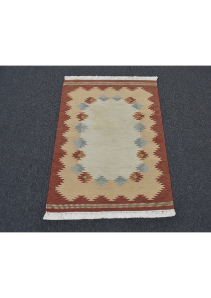 El Dokuma Modern Sevimli Benzersiz Pastel Yün Kilim 5180