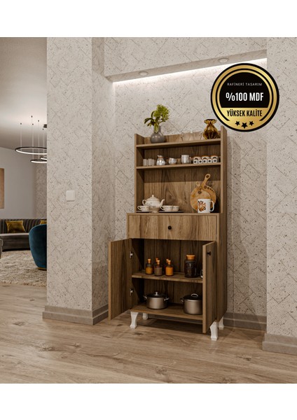 Whıte Çok Amaçlı Dolap Kahve Köşesi Mutfak Balkon Dolabı modelleri